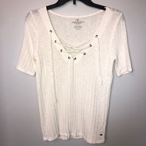 American Eagle Lace Up Top